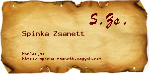 Spinka Zsanett névjegykártya